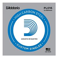 D'ADDARIO PL016 Single Plain Steel 016